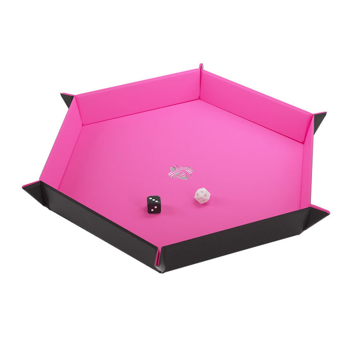 Magnetic Dice Tray - Hexagonal Black/Pink