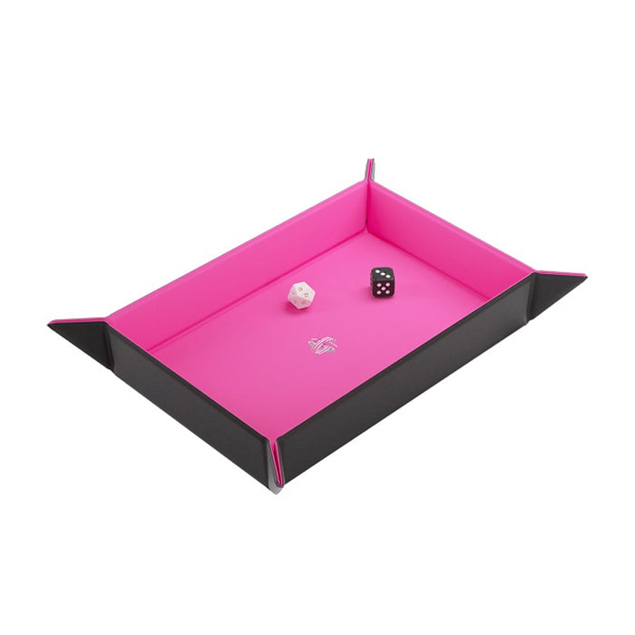 Magnetic Dice Tray - Rectangular Black/Pink
